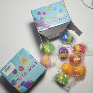 Easter Eggs Stress Balls Kids Fun Party Favors Glitter Surprise Two Boxes of 12